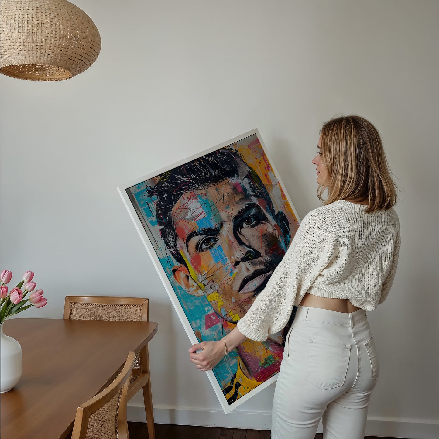 Street Art Fuรball Legende Ronaldo ยท Pop Art Wandbild ยท Modernes Graffiti Poster ohne Rahmen