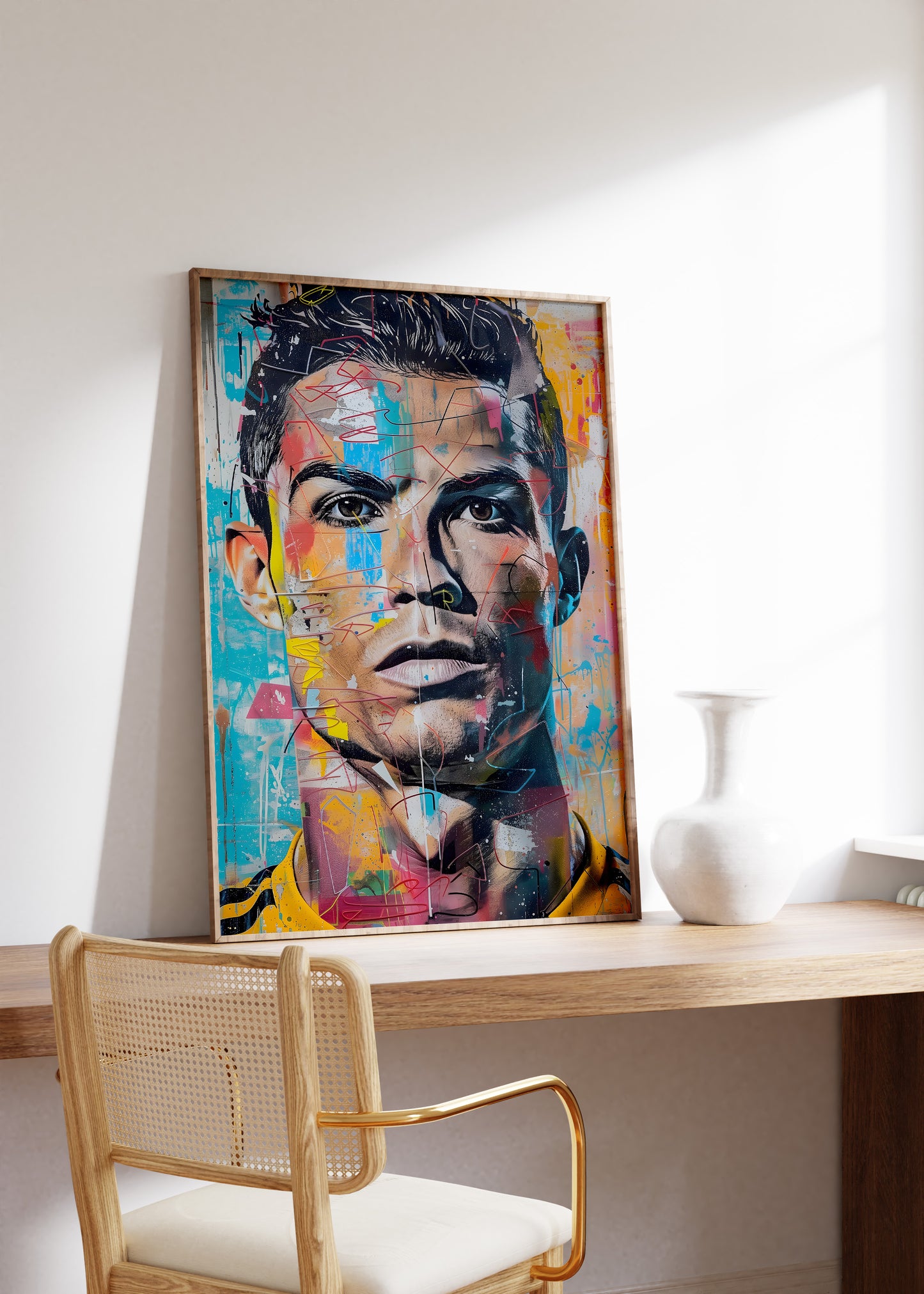 Street Art Fuรball Legende Ronaldo ยท Pop Art Wandbild ยท Modernes Graffiti Poster ohne Rahmen