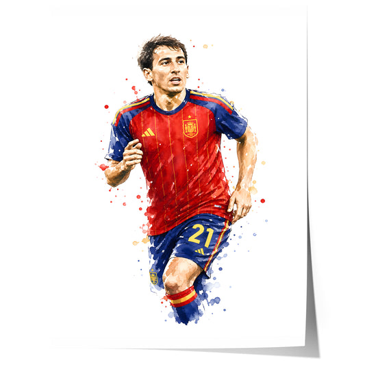 Spanien Fussball Poster · Geschenkidee · Aquarell Sport Wandbild · Deko Print ohne Rahmen