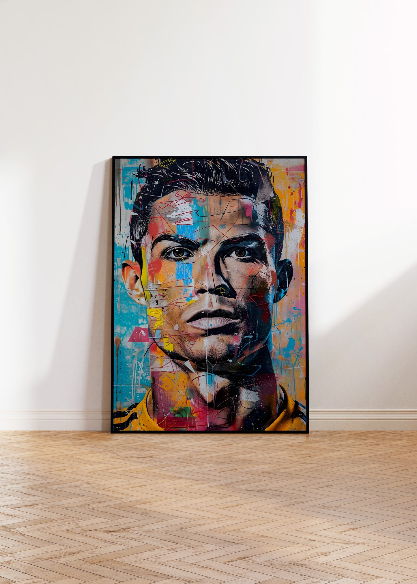 Street Art Fuรball Legende Ronaldo ยท Pop Art Wandbild ยท Modernes Graffiti Poster ohne Rahmen