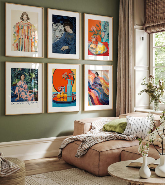 Moderne Kunst Poster · Geschenkidee · Moderne Porträts Stillleben und Farbenfrohe Illustration · Dekoprint ohne Rahmen