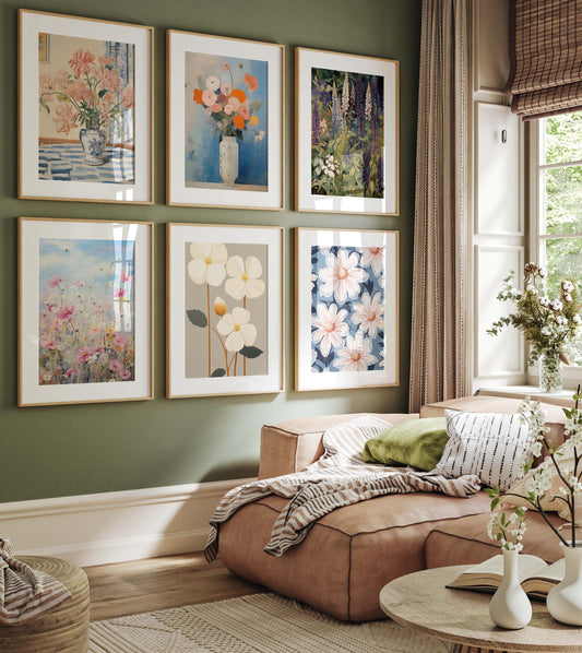 Blumen Poster · Geschenkidee · Bunte Wildblumen · Florale Aquarellmalerei · Vintage Stil · Dekoprint ohne Rahmen