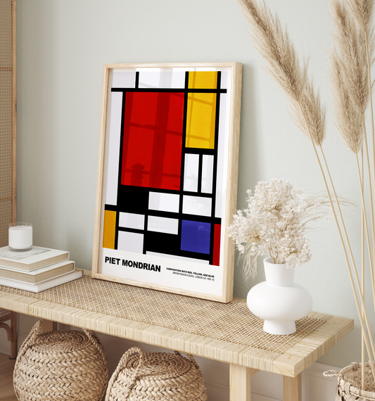 Poster Piet Mondrian · Composition with Red, Yellow and Blue · De Stijl, Neoplastizismus · Print ohne Rahmen