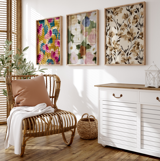 Blumen Poster Wandbilder · Florale Kunst Botanische Bilder · Wohnzimmer Deko ohne Rahmen