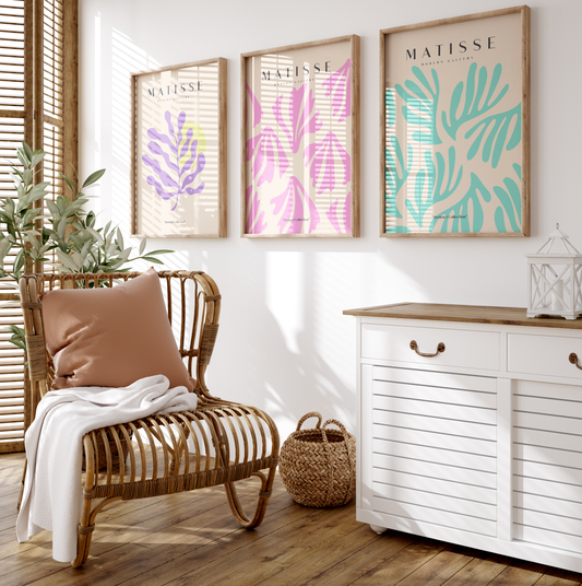 Matisse Poster · Geschenkidee · Abstrakte Formen Matisse Scherenschnitt Kubistische Porträts · Dekoprint ohne Rahmen