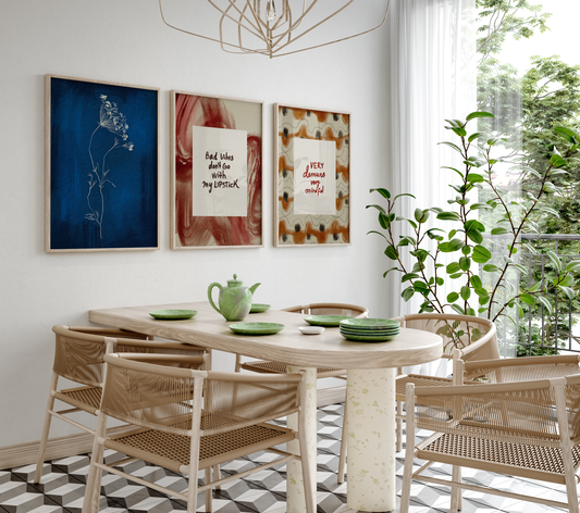 Poster Wandbilder Wohnzimmer · Typografie Abstrakte Kunst · Moderne Bilder ohne Rahmen