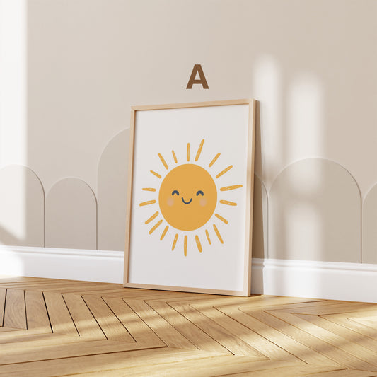 Boho Kinderzimmer Süß Minimal Aquarell Pferd Kaktus Sonne Regenbogen Poster · Kinderzimmer Bilder · Wand Deko · Kunst Druck · Deko Print ohne Rahmen