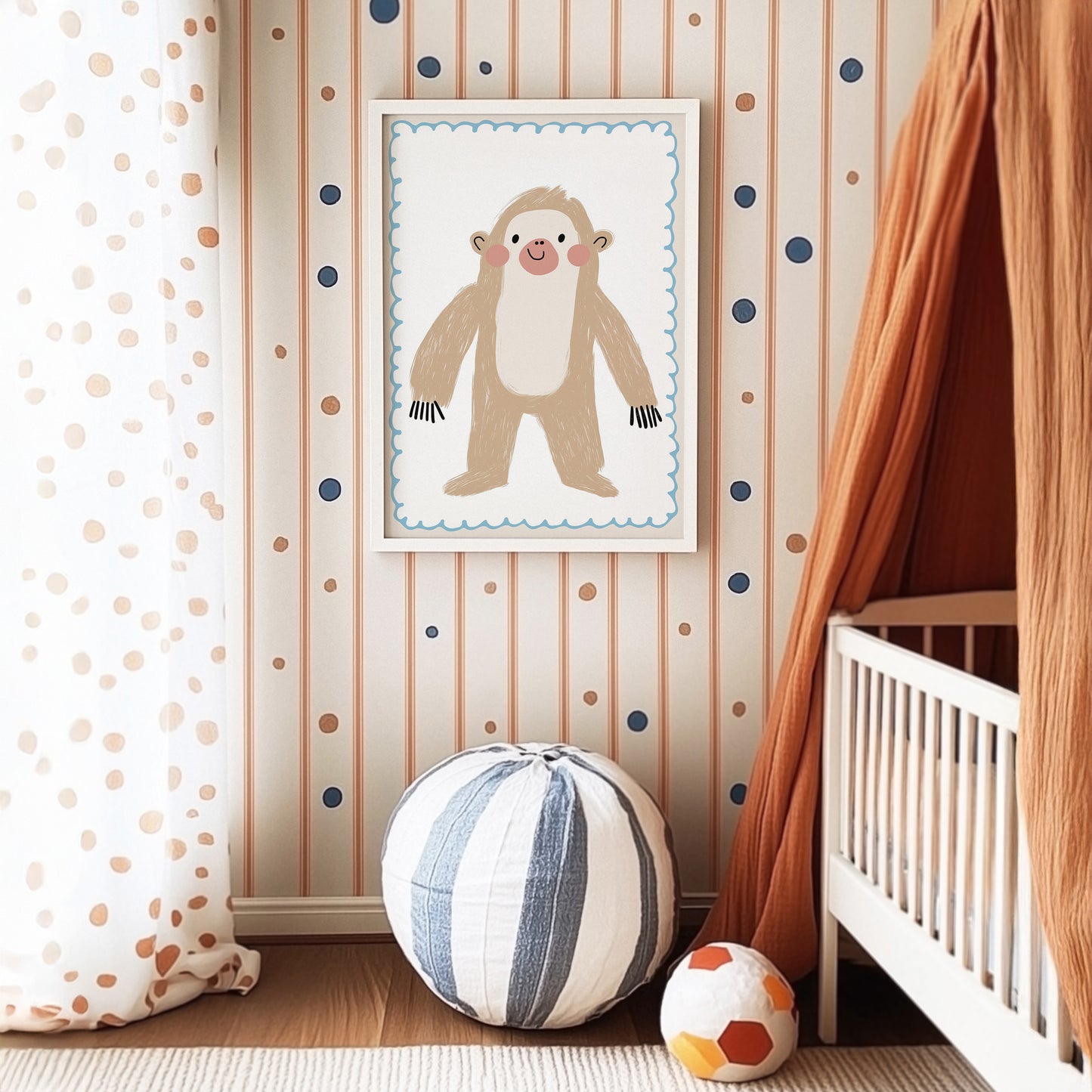 Poster Kinderzimmer Faultier · Süßes Tierposter · Lustiger Dschungelfreund · Sanfte Farben · Geschenkidee für Kinder · Deko Print ohne Rahmen