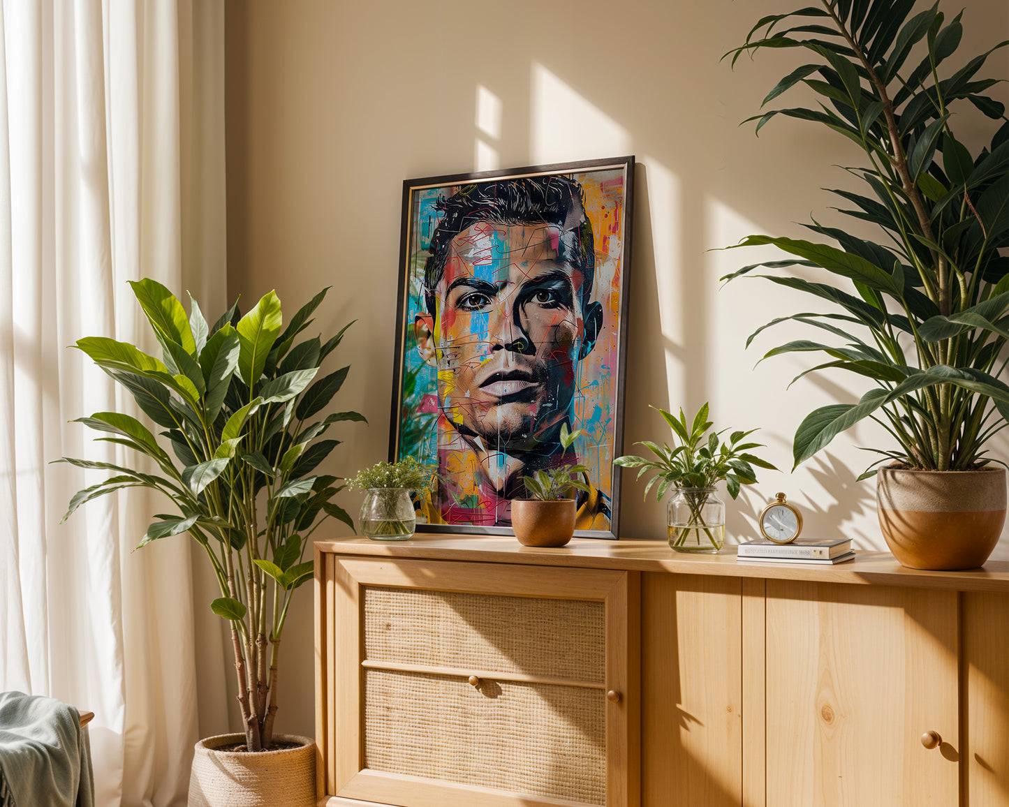 Street Art Fuรball Legende Ronaldo ยท Pop Art Wandbild ยท Modernes Graffiti Poster ohne Rahmen