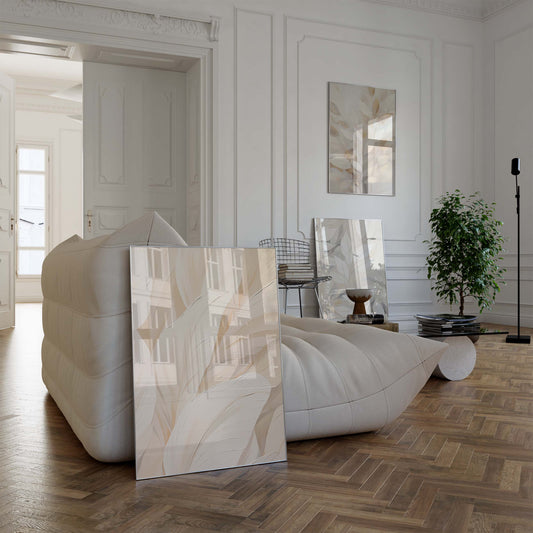 Botanik Poster · Geschenkidee · Beige Blätter und Zarte Pflanzenkunst in Neutralen Naturtönen · Dekoprint ohne Rahmen