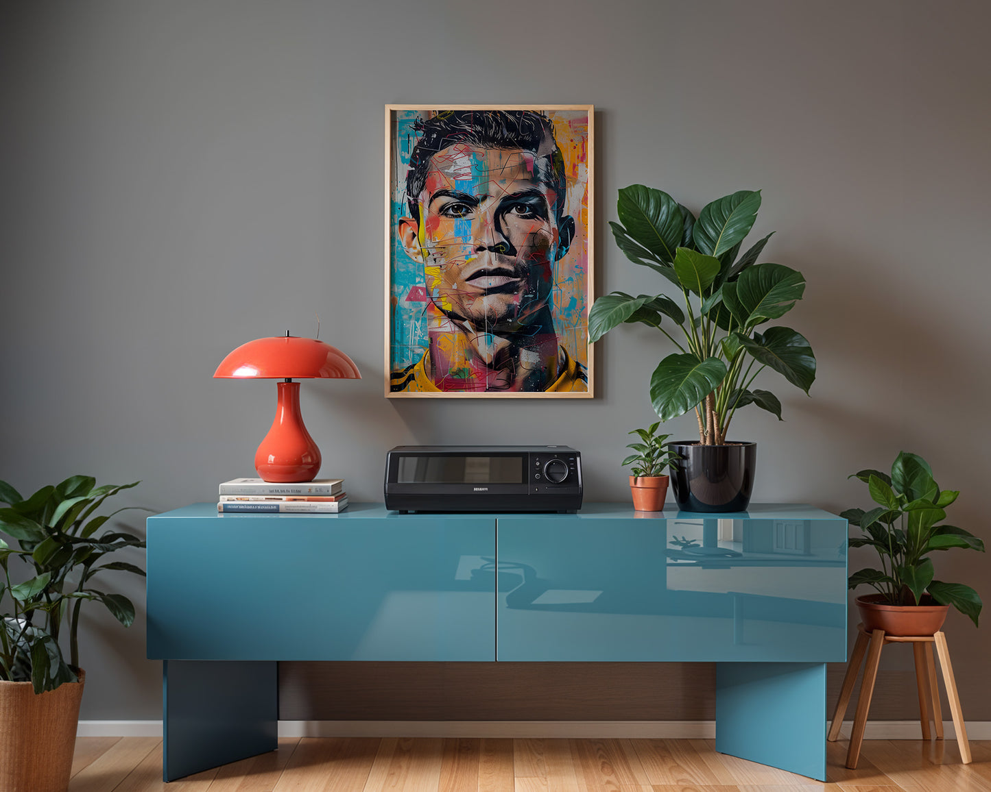 Street Art Fuรball Legende Ronaldo ยท Pop Art Wandbild ยท Modernes Graffiti Poster ohne Rahmen