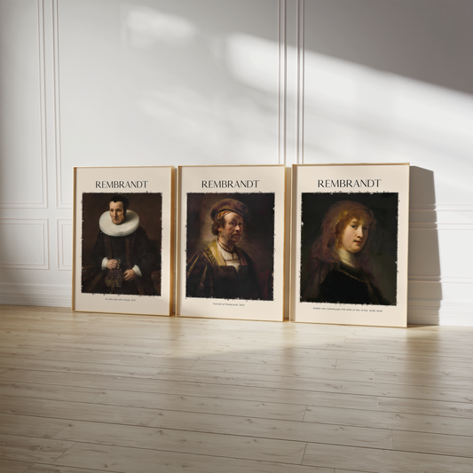 Rembrandt Poster · Geschenkidee · Barocke Porträts Die Nachtwache Niederländische Meisterwerke · Dekoprint ohne Rahmen