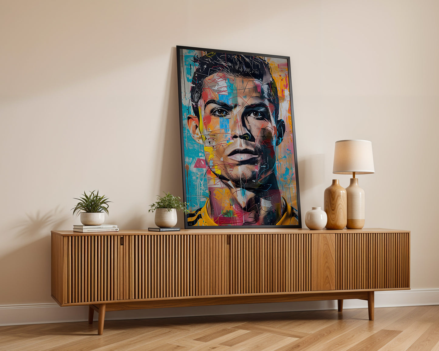 Street Art Fuรball Legende Ronaldo ยท Pop Art Wandbild ยท Modernes Graffiti Poster ohne Rahmen