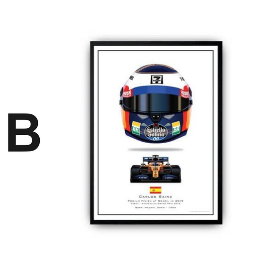 Poster Formel 1 Helme Rennfahrer Gewinner · Deko Print ohne Rahmen