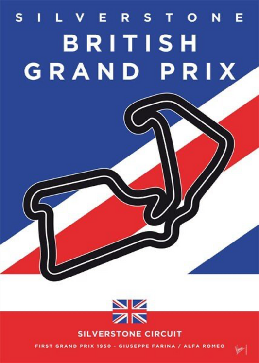Poster Formel 1 Rennstrecke Länder Flaggen · Deko Print ohne Rahmen