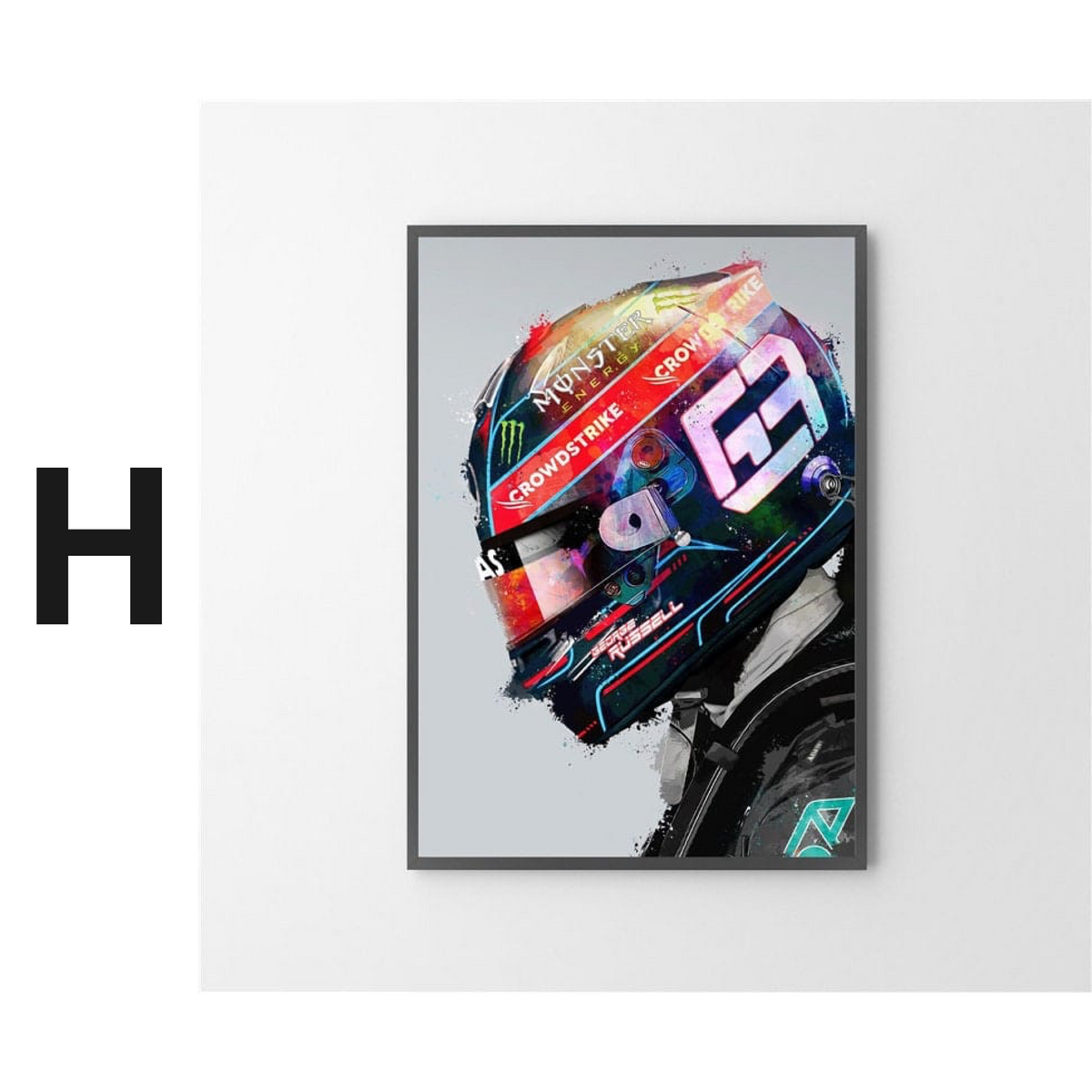 Poster Formel 1 Rennfahrer Helm · Deko Print ohne Rahmen