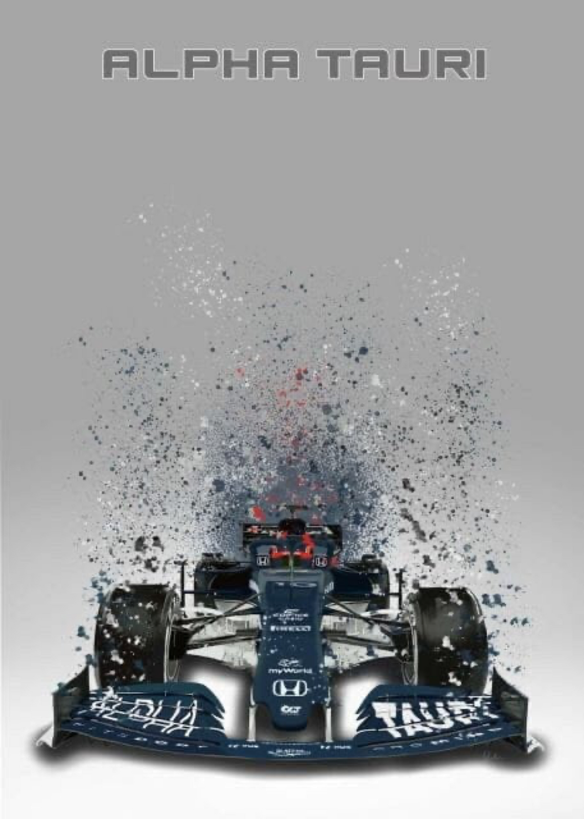 Poster Formel 1 Rennwagen Aquarell · Deko Print ohne Rahmen