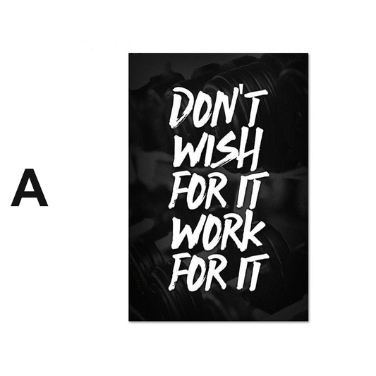 Poster Motivation Gym Training Zitate · Wandbilder Wohnzimmer & Schlafzimmer · Deko Print Bilder · ohne Rahmen