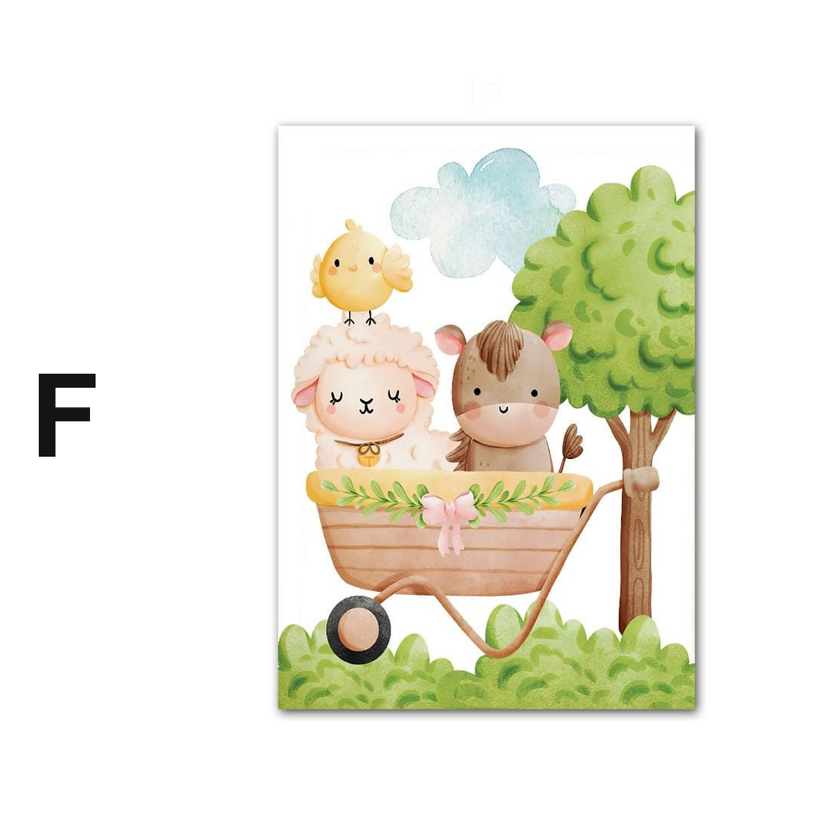 Poster Kinderzimmer Bauernhof süße Tiere Bauer Vogelscheuche · Kinderzimmer Bilder · Wand Deko · Kunst Druck · Deko Print · ohne Rahmen