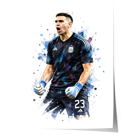 Argentinien Fußball Poster · Geschenkidee · Aquarell Sport Wandbild · Deko Print ohne Rahmen