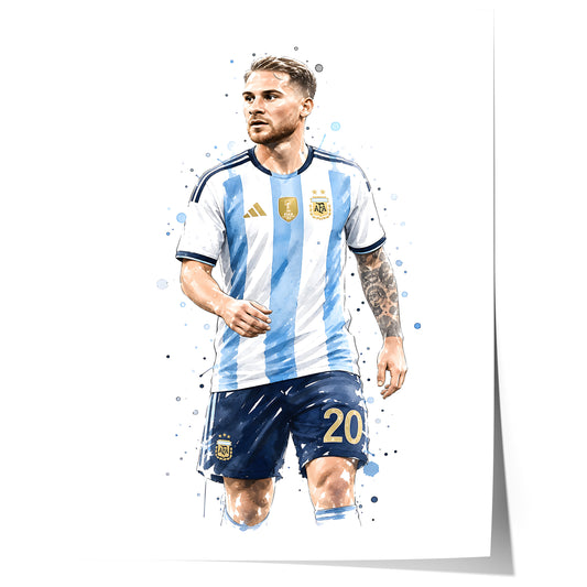 Argentinien Fußball Poster · Geschenkidee · Aquarell Sport Wandbild · Deko Print ohne Rahmen