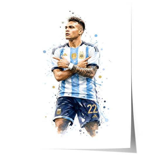 Argentinien Fußball Poster · Geschenkidee · Aquarell Sport Wandbild · Deko Print ohne Rahmen