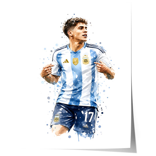 Argentinien Fußball Poster · Geschenkidee · Aquarell Sport Wandbild · Deko Print ohne Rahmen