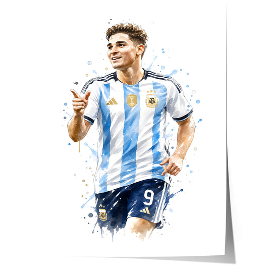 Argentinien Fußball Poster · Geschenkidee · Aquarell Sport Wandbild · Deko Print ohne Rahmen