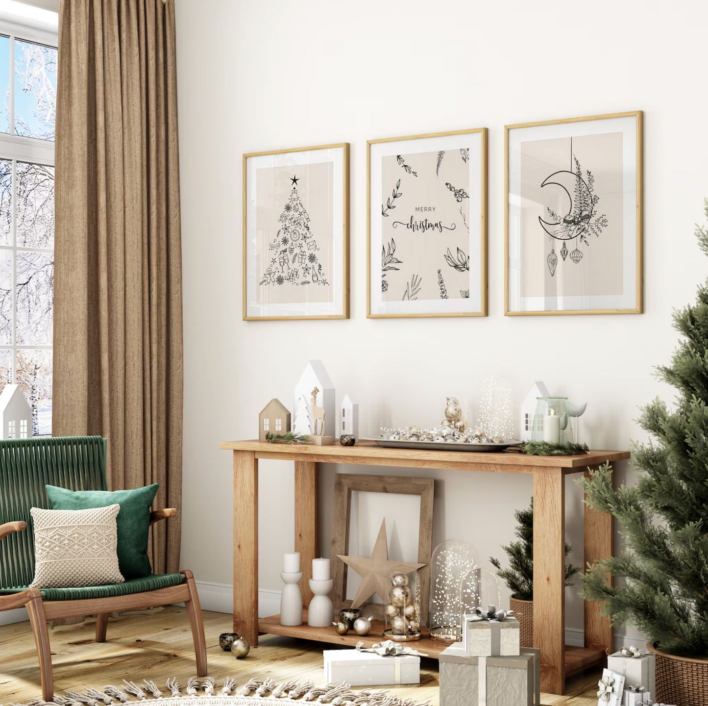 Minimalistisches Weihnachtsposter Frohe Weihnachten · Weihnachtsdruck · Geschenkidee · Weihnachtsbaum · Wand deko · Deko Print · ohne Rahmen