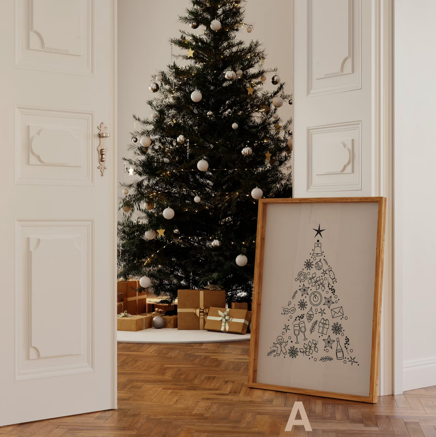 Minimalistisches Weihnachtsposter Frohe Weihnachten · Weihnachtsdruck · Geschenkidee · Weihnachtsbaum · Wand deko · Deko Print · ohne Rahmen