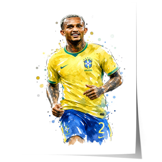 Brasilien Fussball Poster · Geschenkidee · Aquarell Sport Wandbild · Deko Print ohne Rahmen