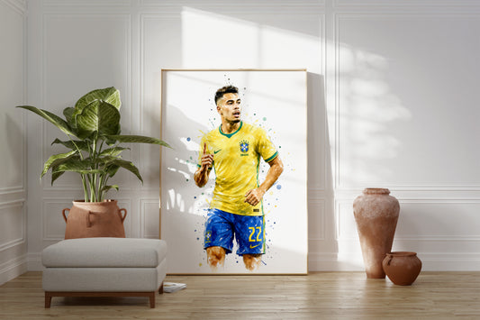 Brasilien Fussball Poster · Geschenkidee · Aquarell Sport Wandbild · Deko Print ohne Rahmen