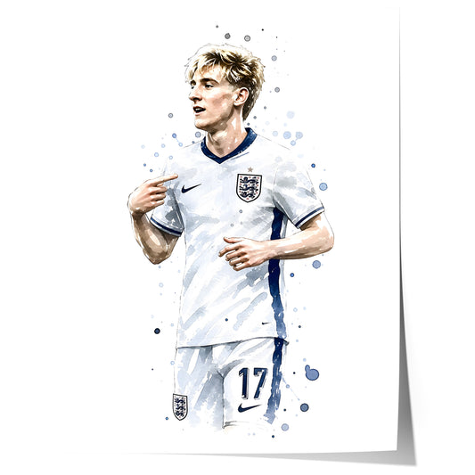 England Fussball Poster · Geschenkidee · Aquarell Sport Wandbild · Deko Print ohne Rahmen