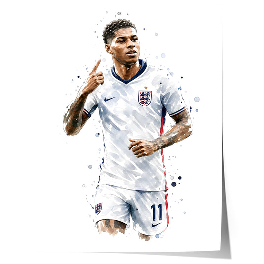 England Fussball Poster · Geschenkidee · Aquarell Sport Wandbild · Deko Print ohne Rahmen