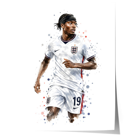 England Fussball Poster · Geschenkidee · Aquarell Sport Wandbild · Deko Print ohne Rahmen