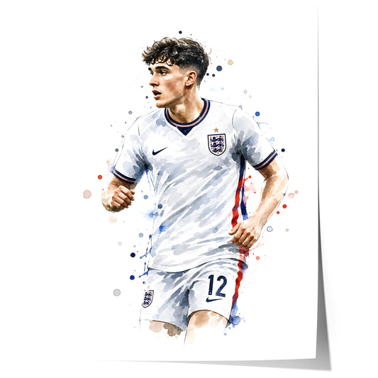 England Fussball Poster · Geschenkidee · Aquarell Sport Wandbild · Deko Print ohne Rahmen