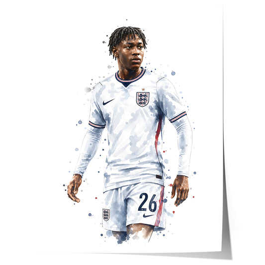 England Fussball Poster · Geschenkidee · Aquarell Sport Wandbild · Deko Print ohne Rahmen