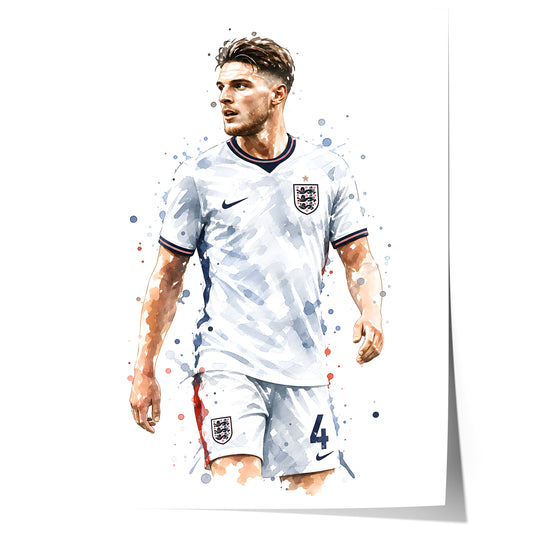 England Fussball Poster · Geschenkidee · Aquarell Sport Wandbild · Deko Print ohne Rahmen