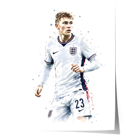 England Fussball Poster · Geschenkidee · Aquarell Sport Wandbild · Deko Print ohne Rahmen