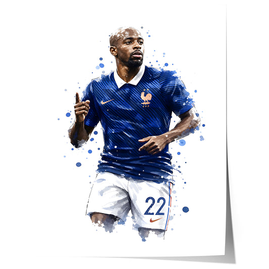 Frankreich Fußball Poster · Geschenkidee · Aquarell Sport Wandbild · Deko Print ohne Rahmen
