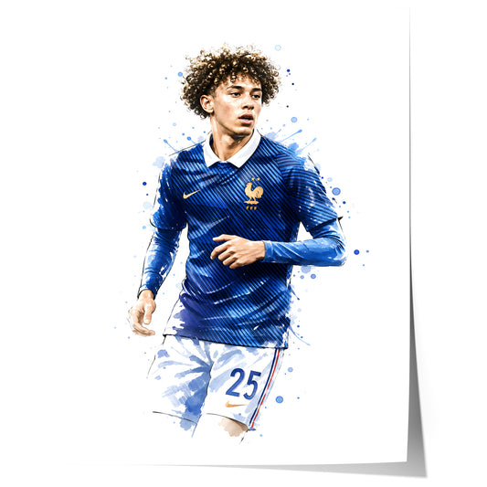 Frankreich Fußball Poster · Geschenkidee · Aquarell Sport Wandbild · Deko Print ohne Rahmen
