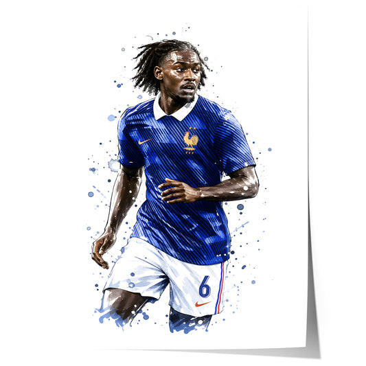 Frankreich Fußball Poster · Geschenkidee · Aquarell Sport Wandbild · Deko Print ohne Rahmen