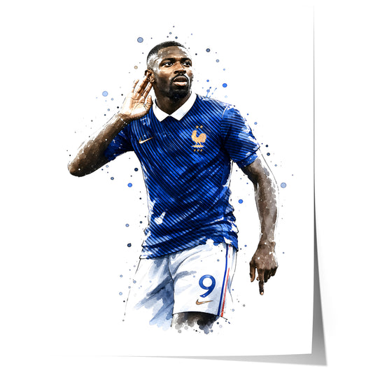 Frankreich Fußball Poster · Geschenkidee · Aquarell Sport Wandbild · Deko Print ohne Rahmen
