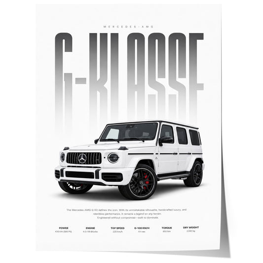 Geländewagen Poster Weiß · Geschenkidee · Luxus SUV Wandbild · Deko Print ohne Rahmen