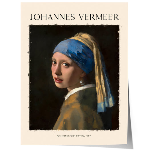 Johannes Vermeer Poster · Geschenkidee · Mädchen mit dem Perlenohrring arockporträt Niederländische Meisterkunst · Dekoprint ohne Rahmen