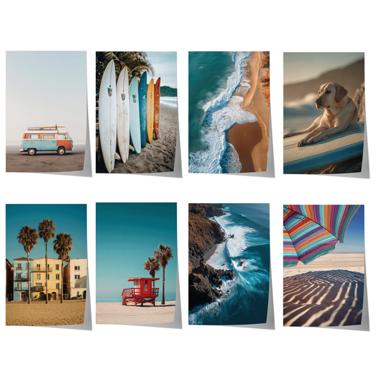 Strand Poster · Geschenkidee · Strand Surfen Meer Fotografie · Dekoprint ohne Rahmen