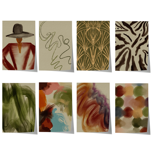 Poster Wandbilder Wohnzimmer · Abstrakte Kunst Art Deco · Moderne Bilder ohne Rahmen