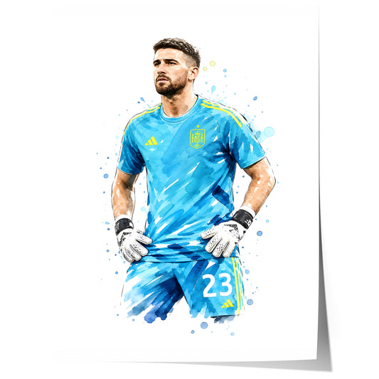 Spanien Fussball Poster · Geschenkidee · Aquarell Sport Wandbild · Deko Print ohne Rahmen