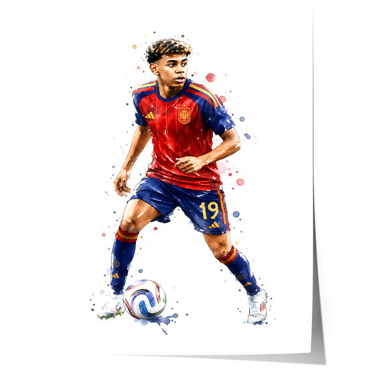 Spanien Fussball Poster · Geschenkidee · Aquarell Sport Wandbild · Deko Print ohne Rahmen