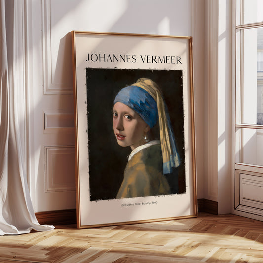 Johannes Vermeer Poster · Geschenkidee · Mädchen mit dem Perlenohrring arockporträt Niederländische Meisterkunst · Dekoprint ohne Rahmen